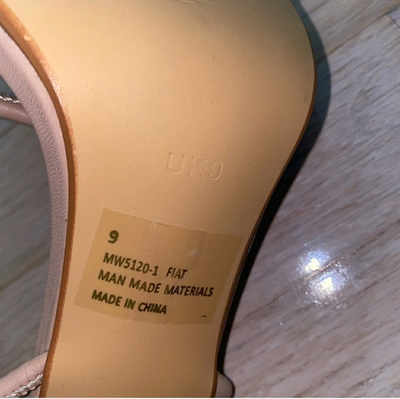 EGO NWT 11 Beige Nude Strappy Tie Up Stiletto Cake Stand Heels Sandals Fiat Shoe - Picture 6 of 13